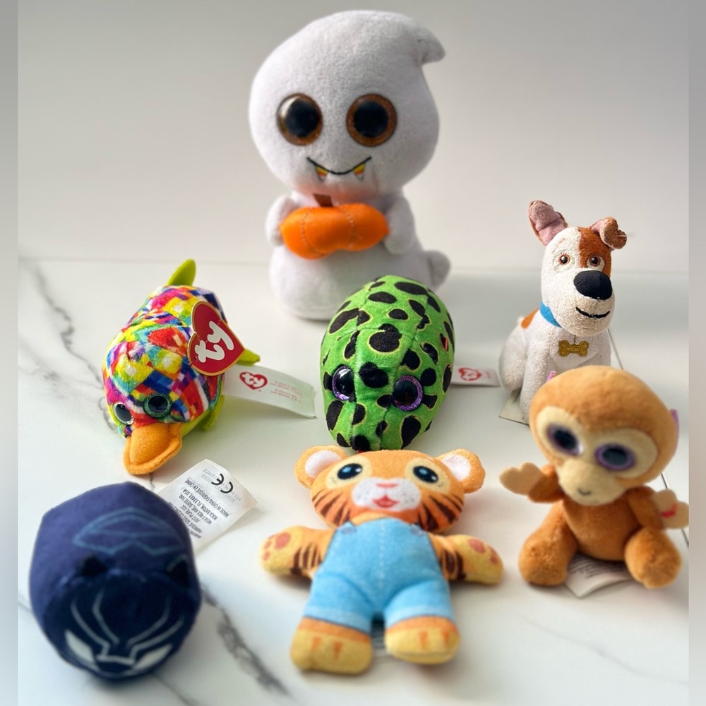Mixed Mini Plush Toy Lot TY Beanie Boos Marvel Black Panther & More